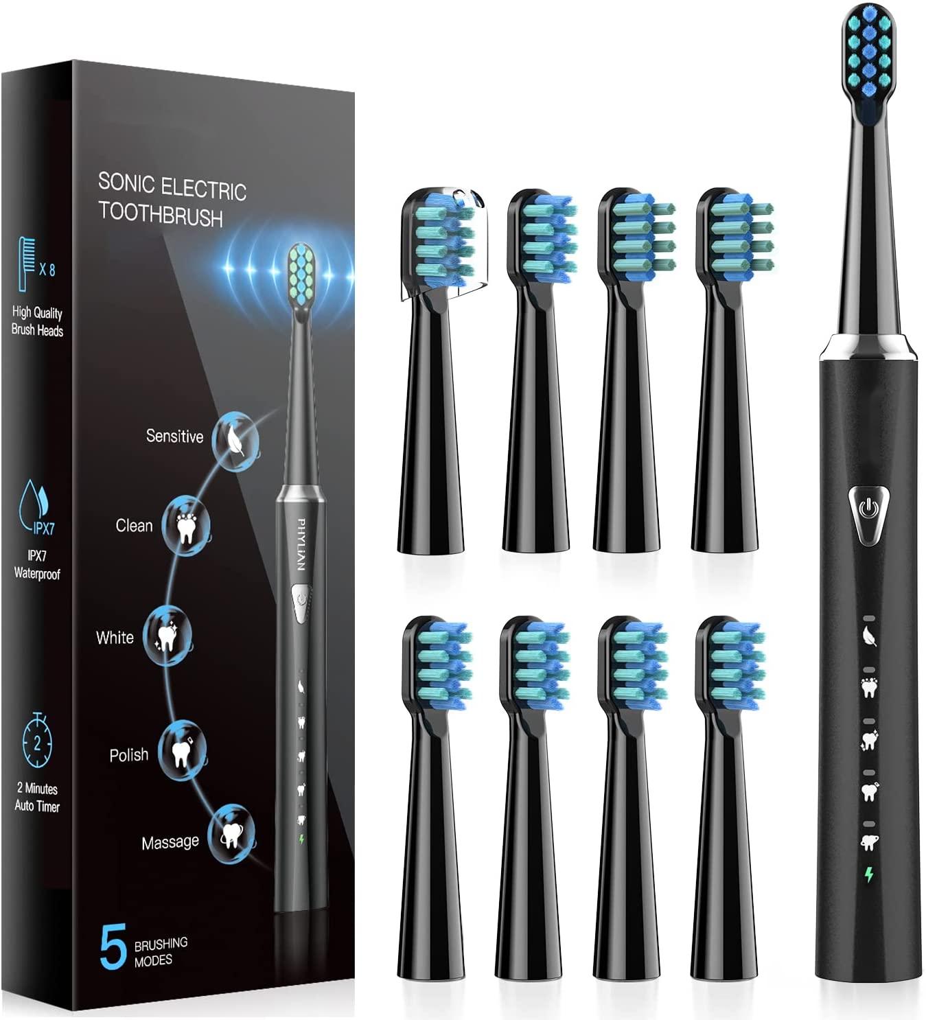Electric Toothbrush with Charcoal-Infused
